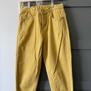 Benetton / fleece lined pants / mustard color
